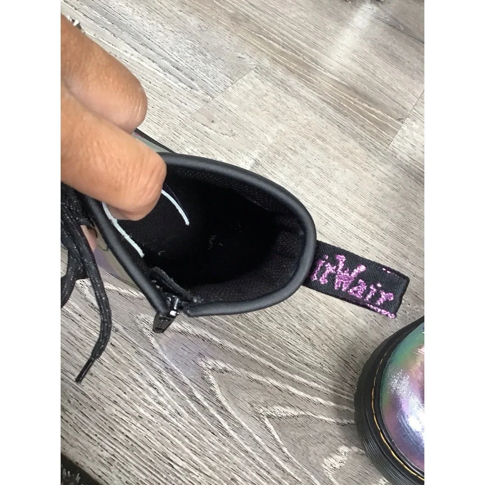 Dr Martens Iridescent Boots 1460 J Juniors Youth Size 4 Ankle Boot Purple Green